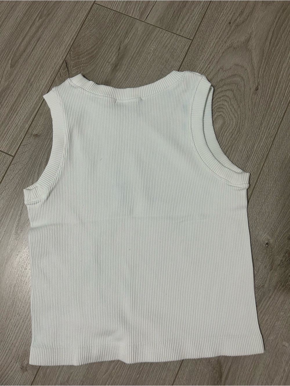 White Ribbed Tank Top - Sleeveless Knit One Size
